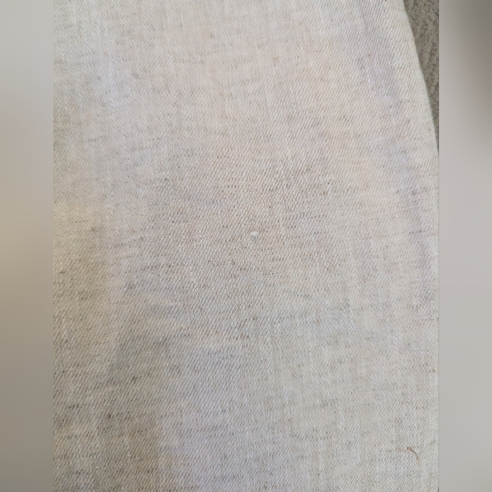 Banana Republic Linen Dress Lined Belted Beige Square Neck Midi Dress Cream Tan - Picture 6 of 6